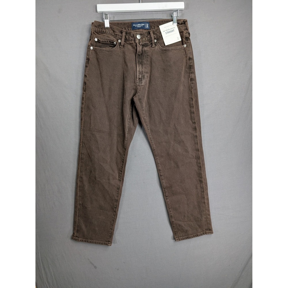 Abercrombie & Fitch Mens A&F Vintage Stretch Straight Jeans Brown 31x30